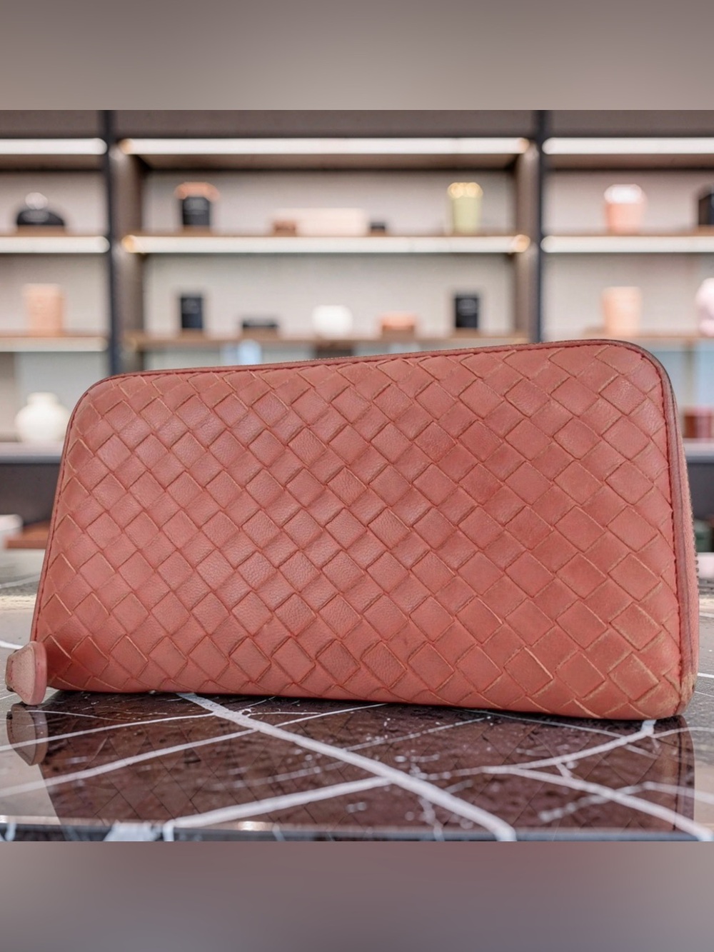 Bottega Veneta Intrecciato Leather Zip Around Wallet 😍